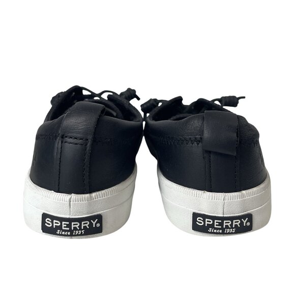 Sperry Crest Vibe Sneakers Womens 9 Black Leather Casual Boat Preppy SlipOn Shoe - Picture 6 of 9